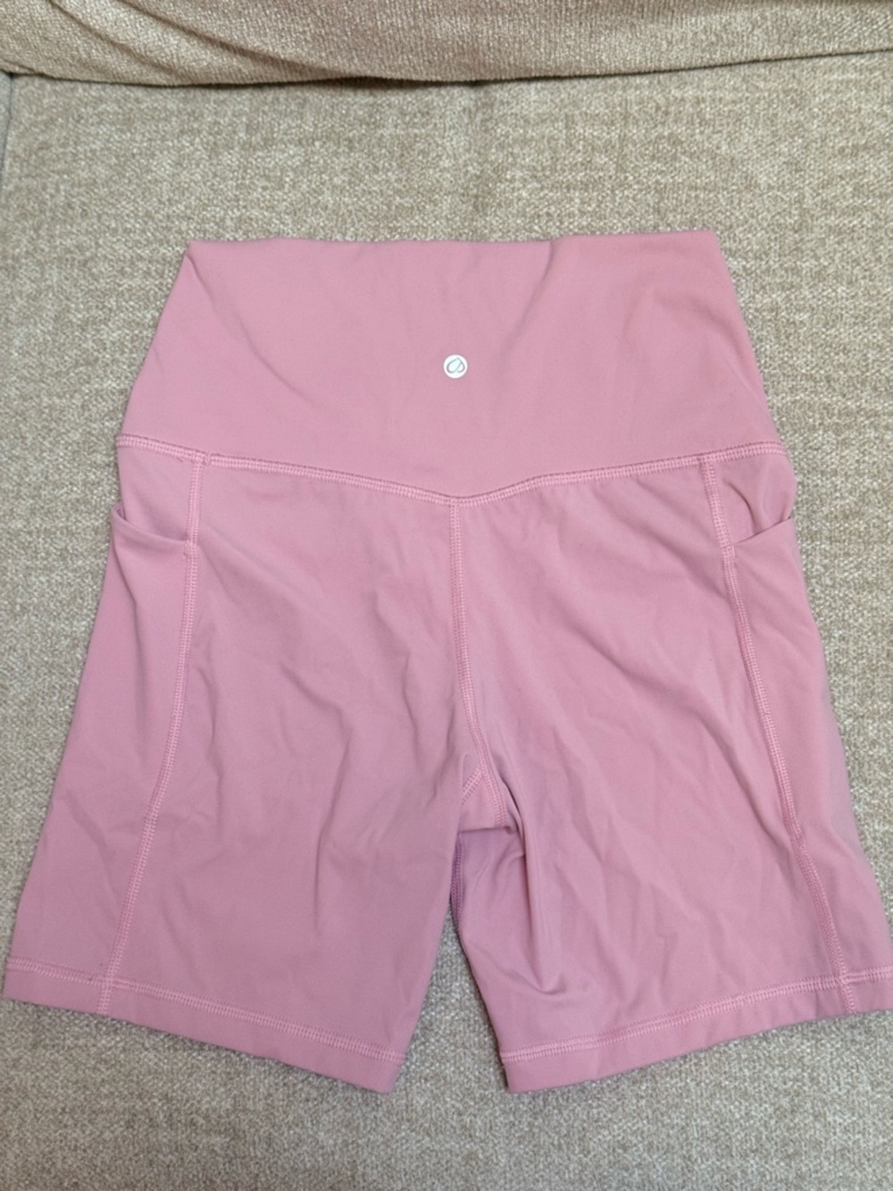 CRZ Yoga Pink Biker Shorts XS High Waisted Pocket Athletic - Picture 2 of 7